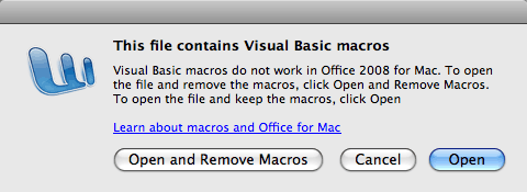removing macros on office for mac